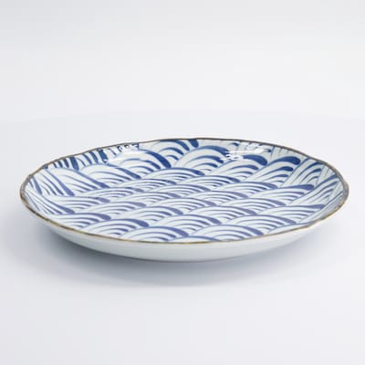 Tokyo Design Studio -Japans Dinerbord - Natsu - Blauw/Wit - 24,7x3cm