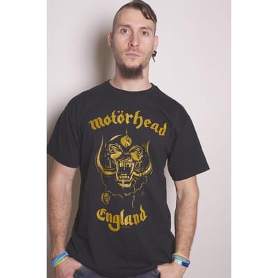 Motorhead - England Classic Gold Heren Tshirt - M - Zwart
