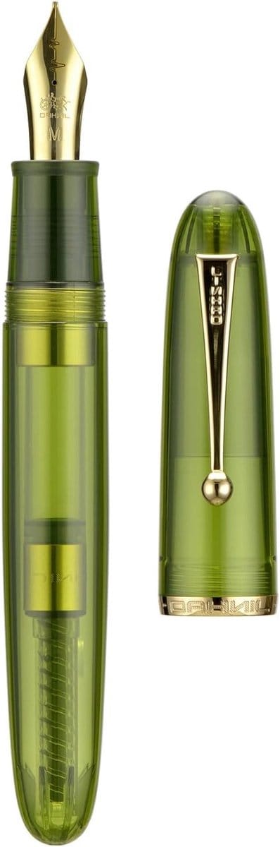 Fountain Pen met Fijn Nib en Gouden Clip, Groene Transparante Acrylaat Pennen voor Luxe Schrijven en Creatieve Projecten
