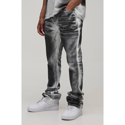Skinny Stack Flare Zwaar Gewassen Jeans | Black | Size 28
