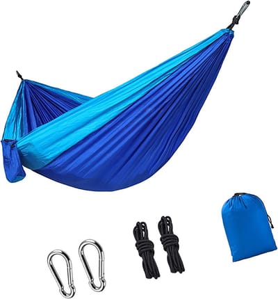 Ultralichte Hangmat - Buiten relaxen - Kamperen en tuin - 300 kg draagvermogen - Lichtgewicht nylon - Naturel