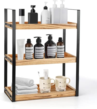 Multifunctioneel Staand Rek met 3 Niveaus - Badkamerorganizer en Bureau-organizer