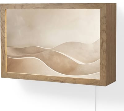 Wandlamp 30x20 cm - Oplaadbaar - Beige - Natuur - Abstract - Modern - Wandlampen binnen woonkamer - Slaapkamer lamp met kabel - Decoratieve nachtlamp - Vloerlamp snoer