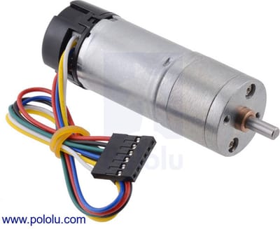 9.7:1 Metal Gearmotor 25Dx63L mm LP 12V with 48 CPR Encoder Pololu 4882