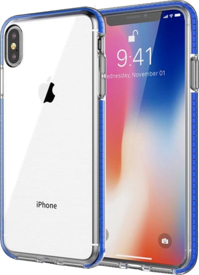 Geschikt voor Luxe Back cover voor Apple iPhone X - iPhone XS - Donkerblauw - Siliconen - TPU Hoesje