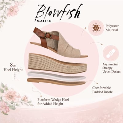 Blowfish Malibu Dames Bruine Beige Wedge Slingbacks Hielsandalen - Amira