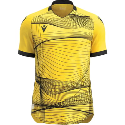 Macron Wyvern Eco Shirt Korte Mouw Heren - Geel / Zwart | Maat: 3XL