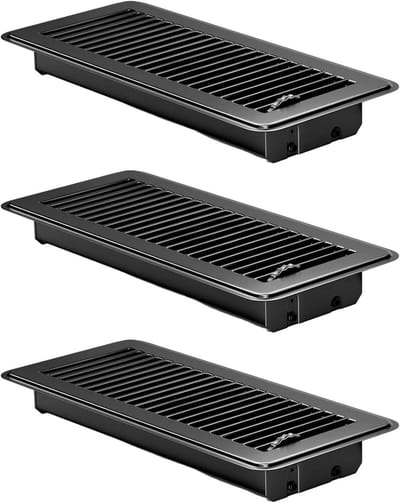 Metalen Vloerregisterhoezen - Ventilatieroosters Afdekking - Efficiënte Ventilatie - Oxidatiebestendige Coating - 10 x 25 cm - Aluminium