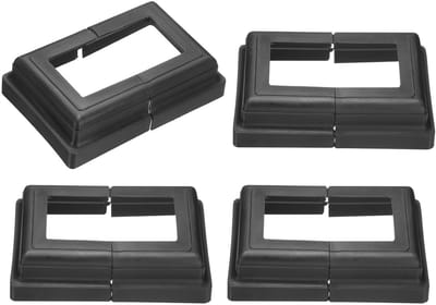 4 stuks paalsokkelafdekking in zwart, 12 x 8,3 cm, pvc bekleding voor hekpalen, terras en leuning, split-style design