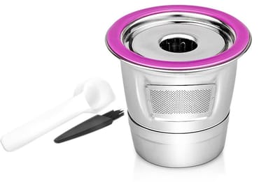 Dailygoods- Herbruikbare K Cup - Metalen Filter - Compatibel met Keurig 1.0/2.0 - K-Mini/K-Slim/K-Duo - Duurzaam 304 Roestvrij Staal - Inclusief Borstel en Lepel - Koffiefilter