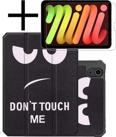 Hoes - Geschikt voor Apple iPad Mini 6 (2021) - 8.3 inch - 6e Generatie - Met Screenprotector - Trifold Bookcase - Hard Cover Case - Met Uitsparing Geschikt voor Apple Pencil - Hardcover Book - Tablet Hoesje - Don't Touch Me