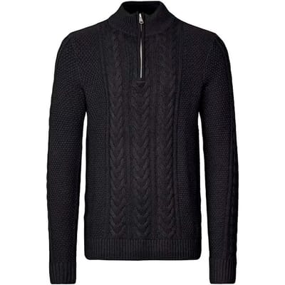 Gebreide pullover met ritssluiting, model 'BASIM'