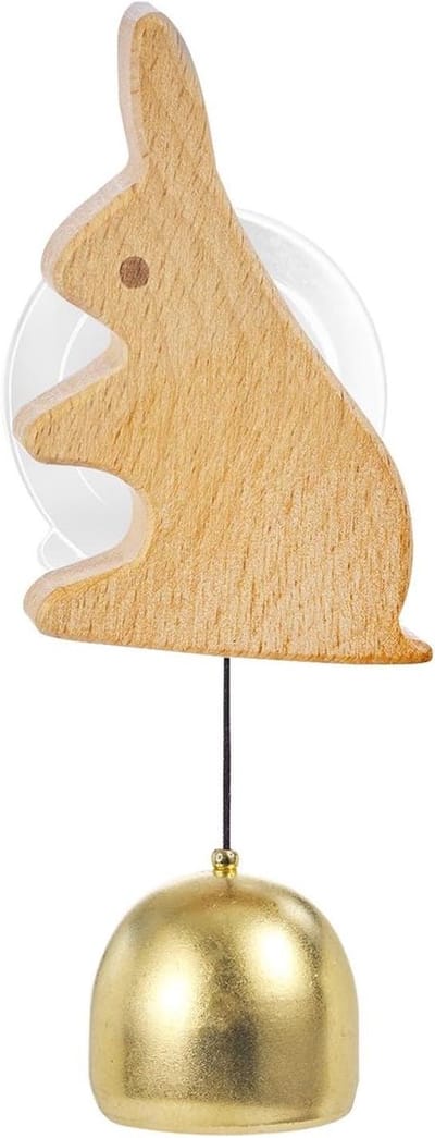 Houten deurbel bel - messing instap botsingsbel, klein dier decor, magnetische hechting hout ornament, elegante accessoire koffer ring | voor boekhandel schuur deur entree kantoor