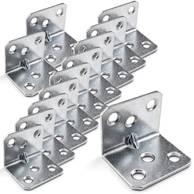Cosensi - Hoekverbinder - Metaal - Sterke belastingcapaciteit - 30 x 30 x 36 mm - Eenvoudige installatie - Geschikt voor binnen en buiten - Zilver