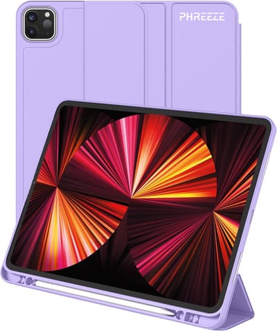 Hoes geschikt voor iPad Pro 11 inch 2024 (7e generatie) - Hoes geschikt voor iPad Pro met Pencil Vak - Draaibare Tri Fold Hoesje geschikt voor iPad Pro 7 11-inch met M4 Chip Case - Donker Blauw