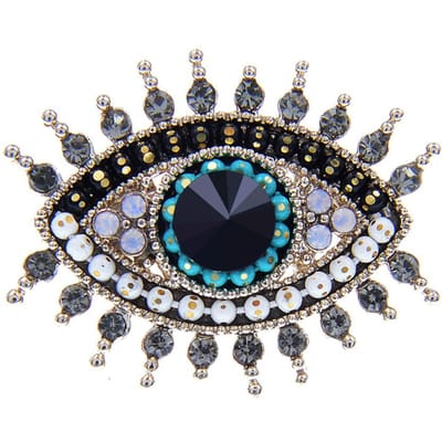 Nieuwe aankomst strass oog broches voor vrouwen legering schoonheid geluk kralen bruiloften feest spelden shirt sieraden black