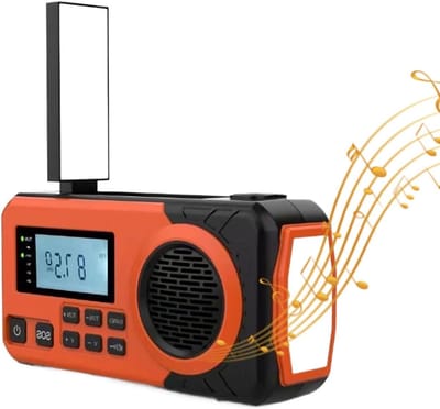Draagbare Radio - Kampeer Radio - Buitenactiviteiten - Zonne- en slingeroplading - Compact formaat - Zwart