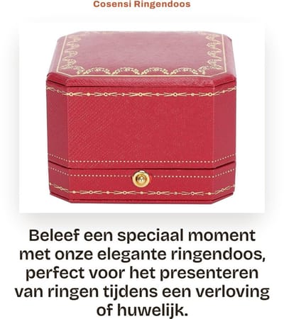 Dailygoods- Ringdoos Elegant - Sieradendoos - Ringdoosje Huwelijk - Ringdoosje Aanzoek - Fluwelen Voering - Roestvrijstalen Knopen - Sieradenbox