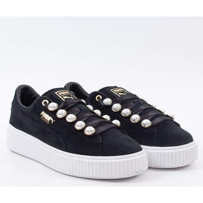 Puma Suede Platform Bling Wns 366688-01 Dames Sneakers Sportschoenen Schoenen Zwart