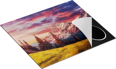 Chefcare Inductie Beschermer Alpen Landschap met een Kleurrijke Hemel - 60x50 cm - Afdekplaat Inductie - Kookplaat Beschermer - Inductie Mat