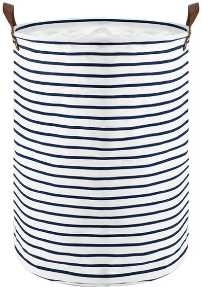 Opvouwbare ronde wasmanden van 45 cm, katoen (blauw, maat M) Wegwerpbaar