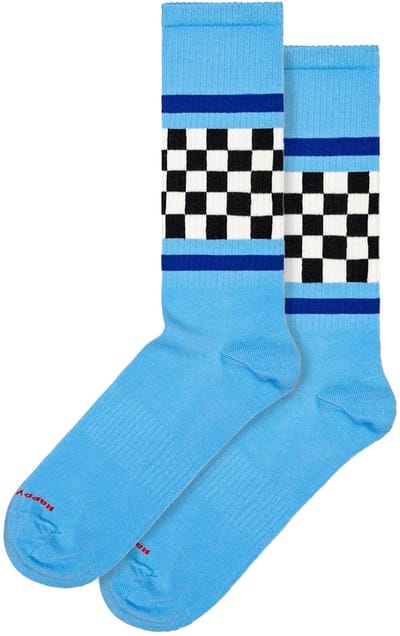 Happy Socks - Checked Stripe Sneaker Sock - Unisex - Sokken