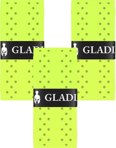 Gladiator geperforeerde Perfo Overgrips - geel - 3 stuks - tennis - padel - pickleball