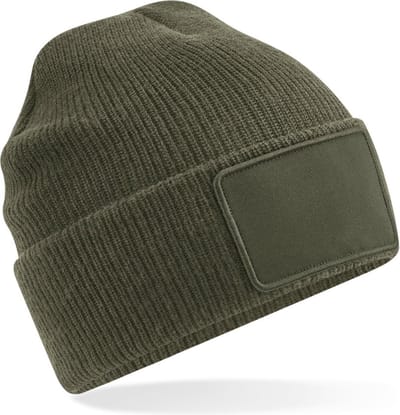 Beechfield Thinsulate™ muts met afneembare patch B540 - Military Green - One size