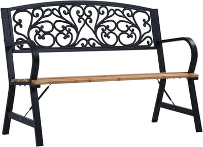 Tuinbank Hout - Buitenbank Terrasbank - Ontspannen Genieten - Massief Houten Zitting - 120 cm Breed - Natuurlijk Hout