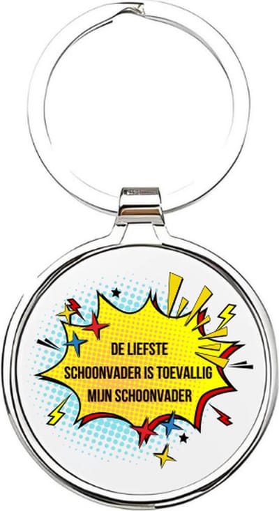 Akyol - de liefste schoonvader is toevallig mijn schoonvader Sleutelhanger - Schoonvader - de leukste schoonvader - schoonvader sleutelhanger - papa sleutelhanger - sleutelhanger papa - familie sleutelhanger - vaderdag cadeautje - 4 x 7,5 CM