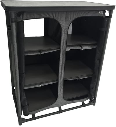 Happy Rhino - Kast Abruzzo - Campingkast - Voorraadkast - Kampeerkast - Grijs Polyester - 91 x 51 x 105 cm