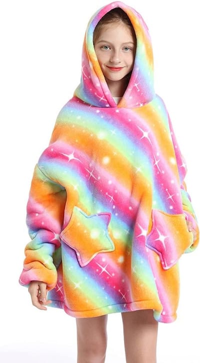 Draagbare deken - Hoodie deken - Thuis ontspannen - Met capuchon - Eén maat - Meerkleurig