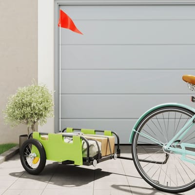vidaXL - Fietstrailer - oxford - stof - en - ijzer - groen