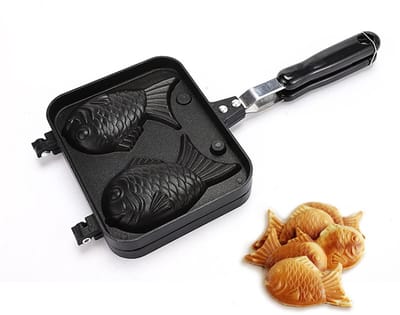 Dailygoody - Taiyaki Pan Maker - Visvormige Cake Pan - Dubbelzijdig Bakvorm - Antiaanbaklaag - Perfect voor Wafels - 24 Ounces - Geschikt voor Gas