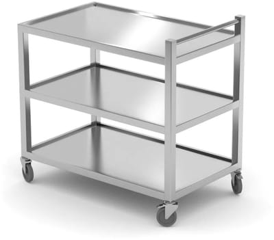 HENDI Serveerwagen voor zware belasting – roestvast staal – 3 bladen – 80 kg per blad – 800x500x850 mm