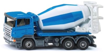Betonmixer 1:87 | Speelgoedbouwplaatsvoertuig met Roterende Trommel | Metaal en Kunststof