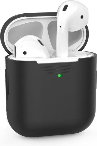 Coverup Hoesje - Geschikt voor AirPods 1 & 2 Hoesje - Coverup Siliconen Case - Zwart