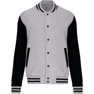 Kariban Kinder college jacket K498 - Oxford Grey / Black - 12/14 Y (12/14 ans)