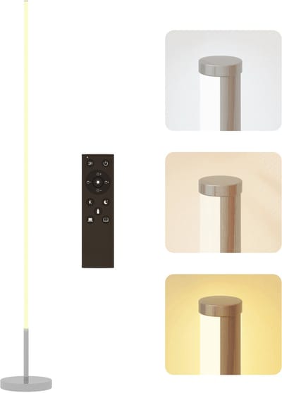 HOMCOM Vloerlamp - Staal - 20x20x150cm - Zilver
