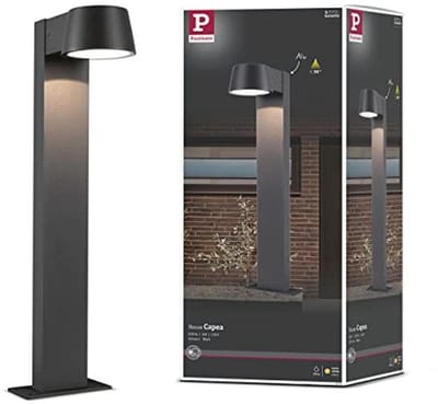 Paulmann 94454 LED buitenverlichting bolderlamp Capea IP44 warmwit incl. 1x6 watt buitenverlichting zwart buitenlamp aluminium tuinlamp 3000 K,Grijs
