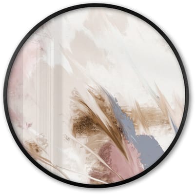 Poster in lijst Rond - Fotolijst 60x60 cm - Posters - Kunst - Verf - Kleuren - Patroon - Ronde posterlijst zwart - Decoratie - Wanddecoratie woonkamer - Muurdecoratie slaapkamer