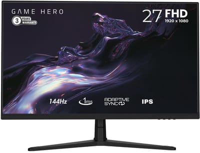 GAME HERO® 27 inch FHD Gaming Monitor - 144Hz -1ms - IPS