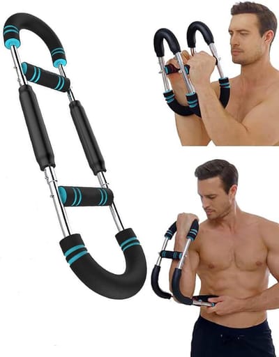 Twister Arm Trainer - Borst Expander - Krachttraining thuis - Verstelbare weerstand - 66 x 17 cm - Blauw