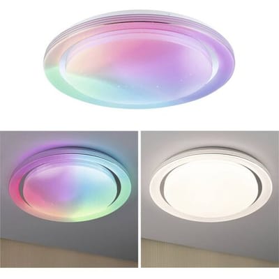 LED-plafondlamp Rainbow met regenboogeffect RGBW+ 2800lm 230V 38,5W dimbaar Chroom, Wit