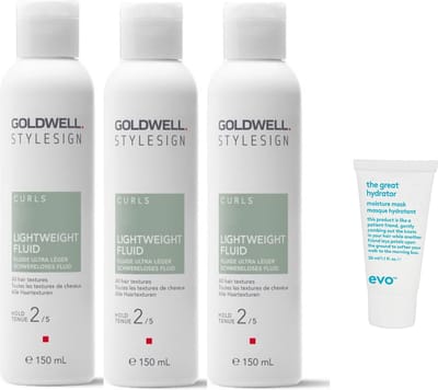 3 x Goldwell - Stylesign Lightweight Fluid - 150 ml + WILLEKEURIG Travel Size