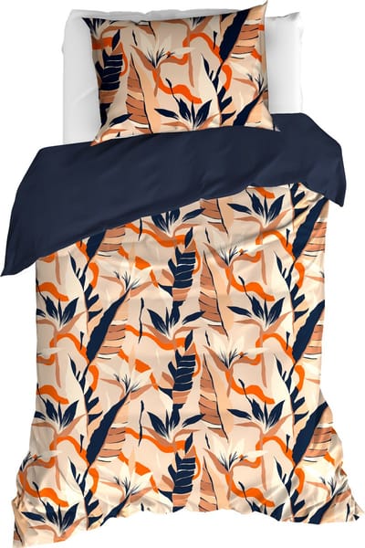 De Witte Lietaer Dekbedovertrek Jungle Cat Dress Blues - Eenpersoons - 140 x 200/220 cm - Katoen Satijn