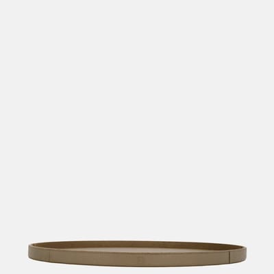 Chamada Lauren leren dienblad rond effen L taupe