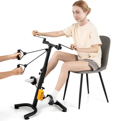 COSTWAY Pedaaltrainer, hometrainer, fiets, mini-stepper fitnessfiets, 9 standen verstelbaar en 53 x 43 x 73-102 cm, ideaal voor senioren