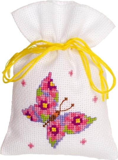 Vervaco - Kruidenzakje kit - Roze vlinder - PN-0146852 - Borduren - Borduurpakket - Borduurpakket volwassenen - Borduurpakket kind