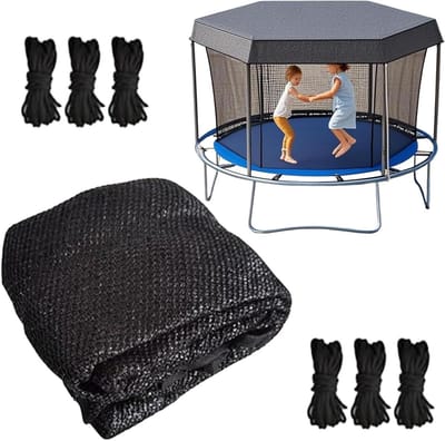 Trampoline Afdekking - Zonnescherm Tent - Buitenplezier Beschermen - Scheurvast Materiaal - 1.8m tot 4.5m - Zwart